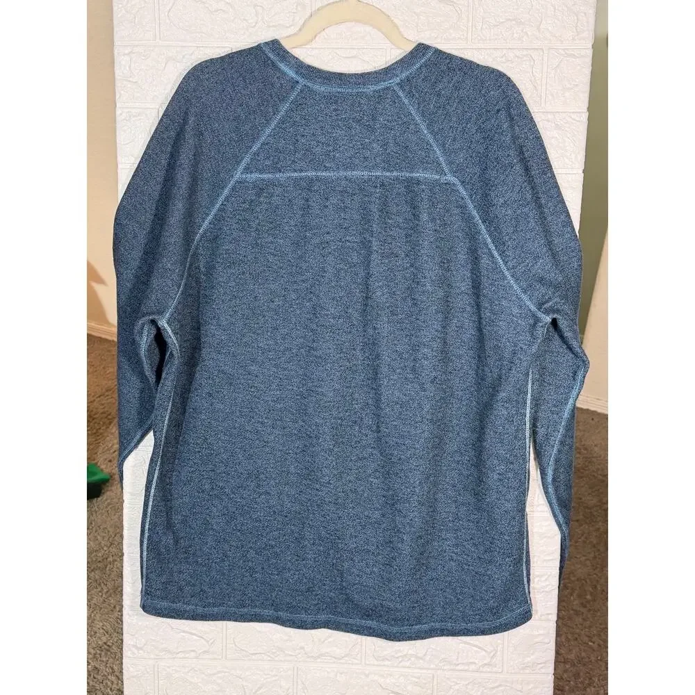 Tommy Bahama Men’s XL Blue Heathered Crewneck Sweatshirt Marlin Logo